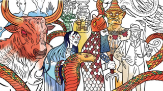 Three books: Coloring, comic, and middle-grade